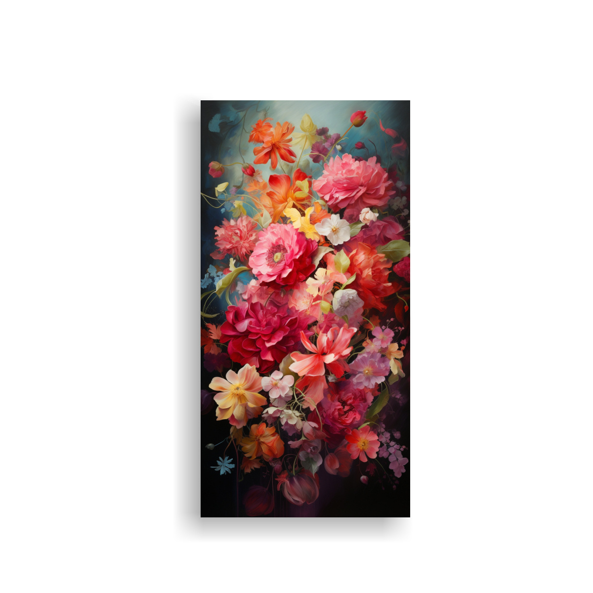 CUADRO FLORES LINEAS ARMONÍA CROMÁTICA ARTE 40X80 CM - 1