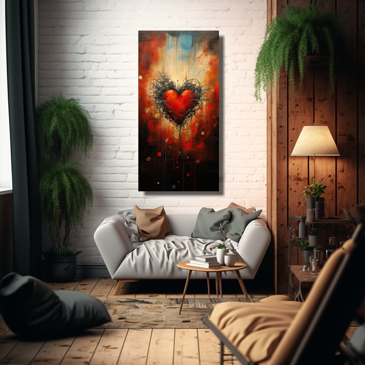 CUADRO DECORATIVO CON IMAGEN ABSTRACTA DE LATIDO 30X60 CM - 2