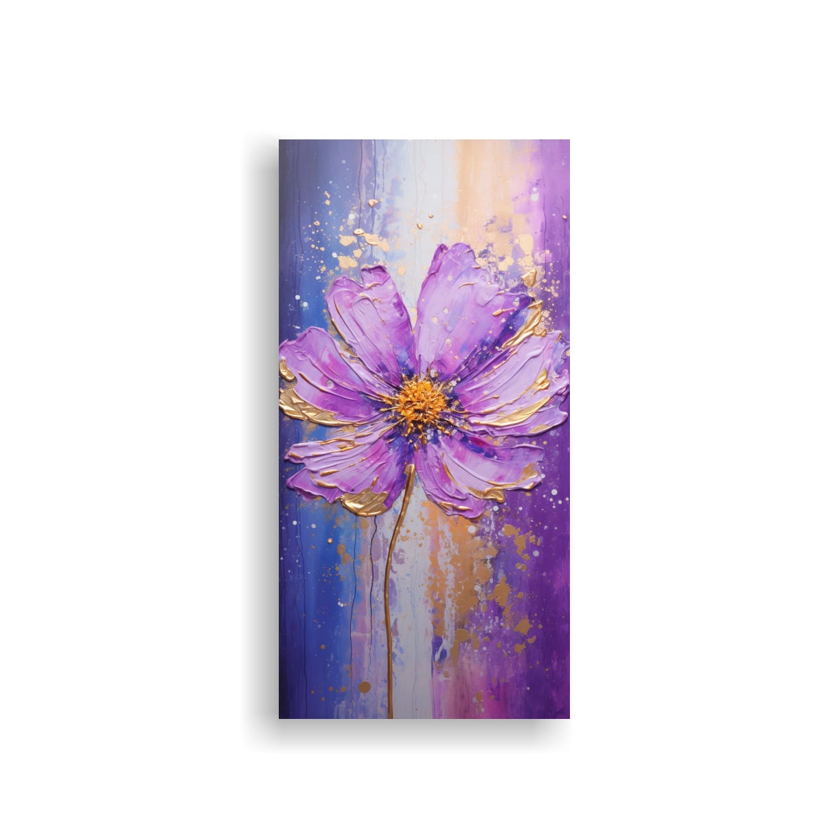 CUADRO PÚRPURA DE FLORES EN LIENZO ESTILO 80X160 CM - 1
