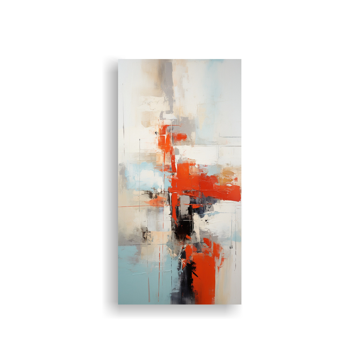 PINTURA ABSTRACTA ACRÍLICA EN TABLERO CON 50X100 CM - 1