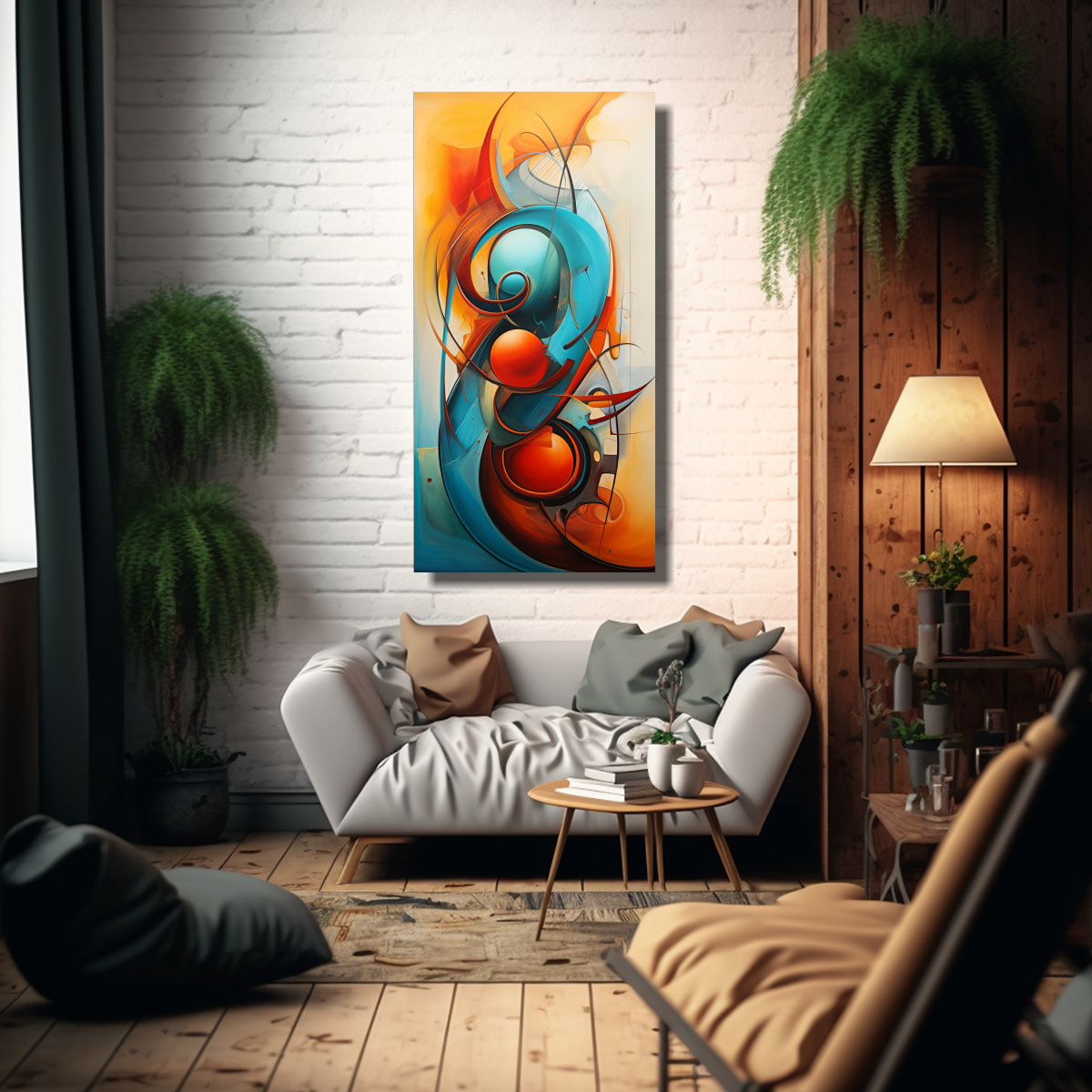 CUADRO ABSTRACTO IMPRESO EN LIENZO PARA 50X100 CM - 2