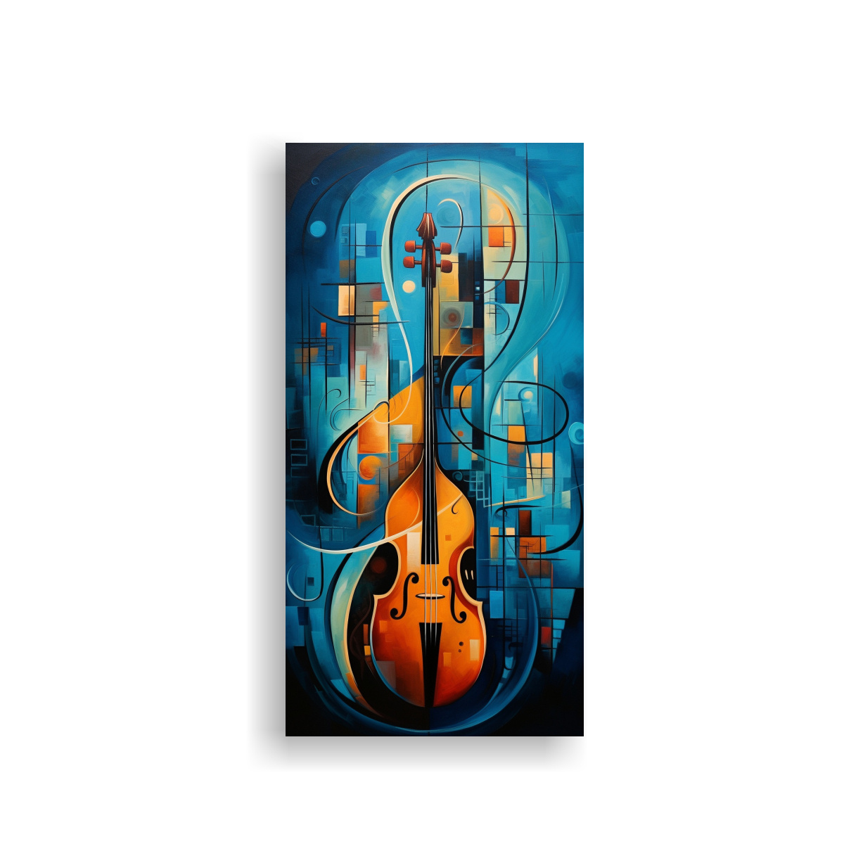 PINTURA ABSTRACTA ESTILO DALI JAZZ M, ARTE DE 80X160 CM - 1