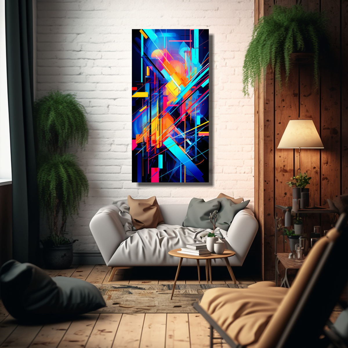 PINTURA DECORATIVA FUSIÓN ABSTRACTA DE ESTÉTICA 20X40 CM - 2