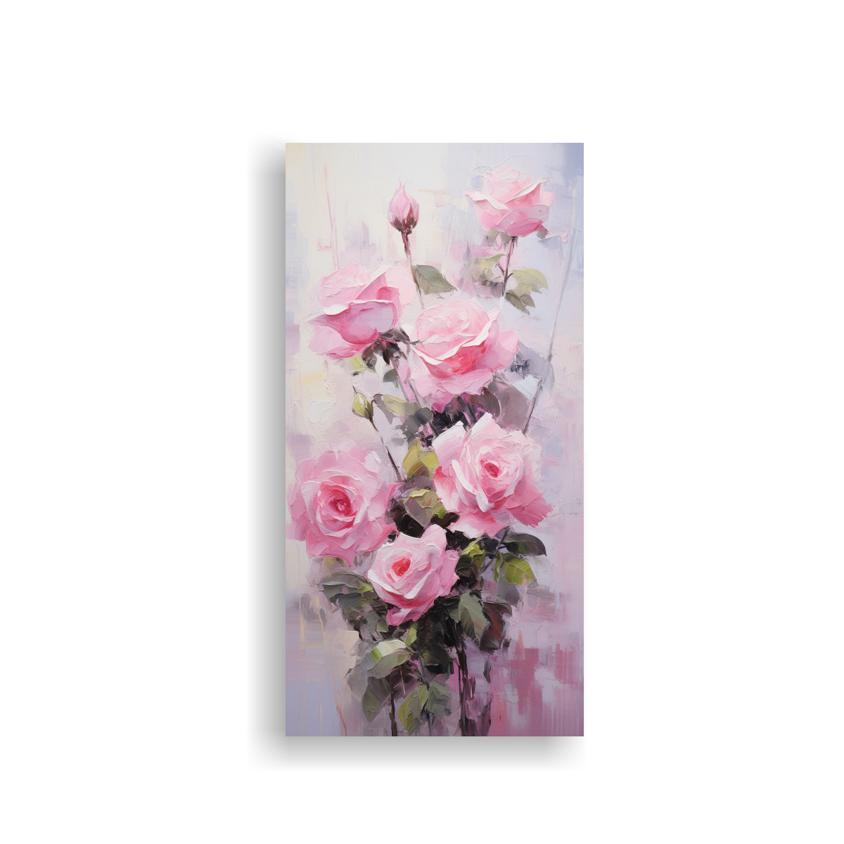 CUADRO LIENZO PATRON INTENSO DE ROSAS ROSADAS EN 60X120 CM - 1