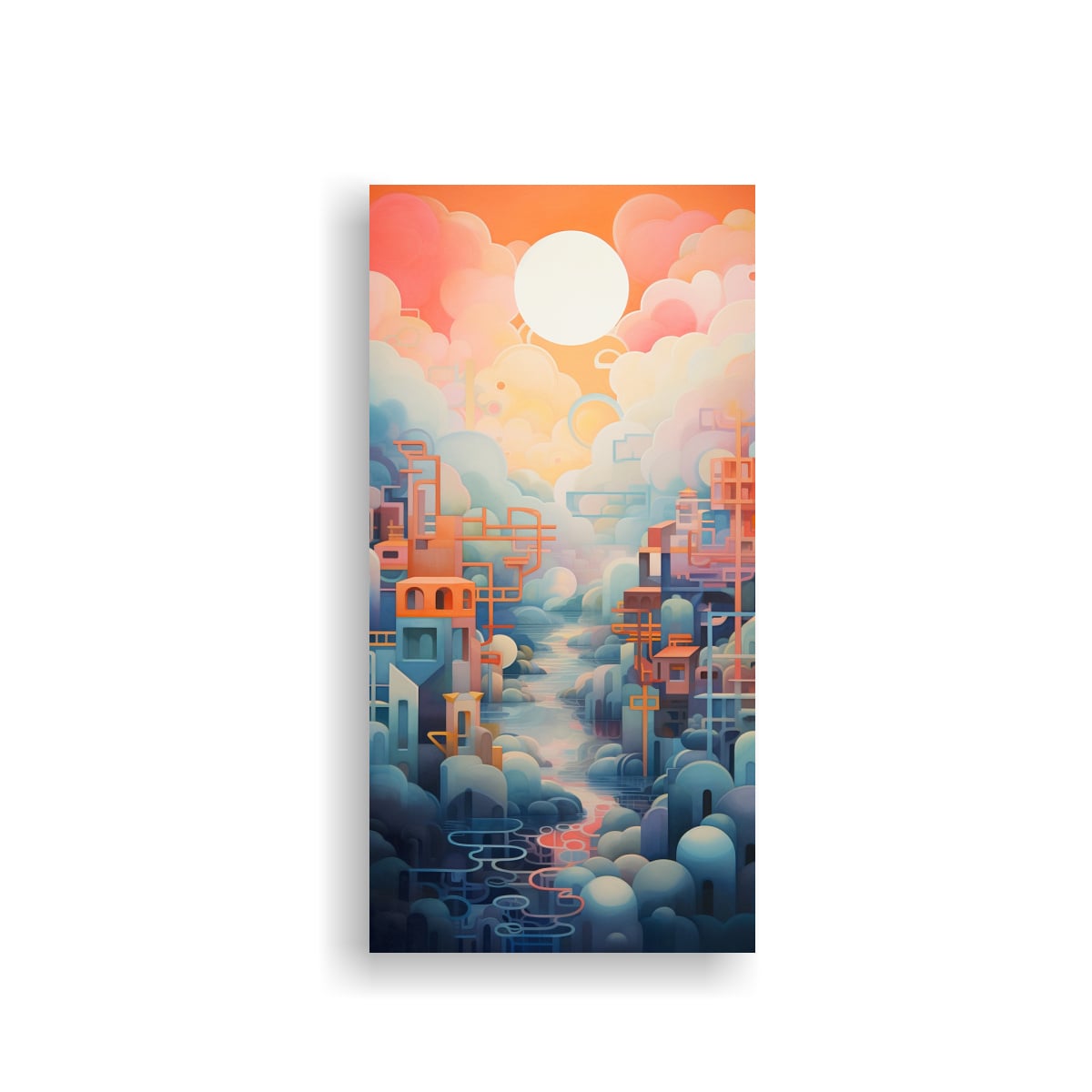 CUADRO ABSTRACTO DECORATIVO: GRADIENTES SUAVES 60X120 CM - 1