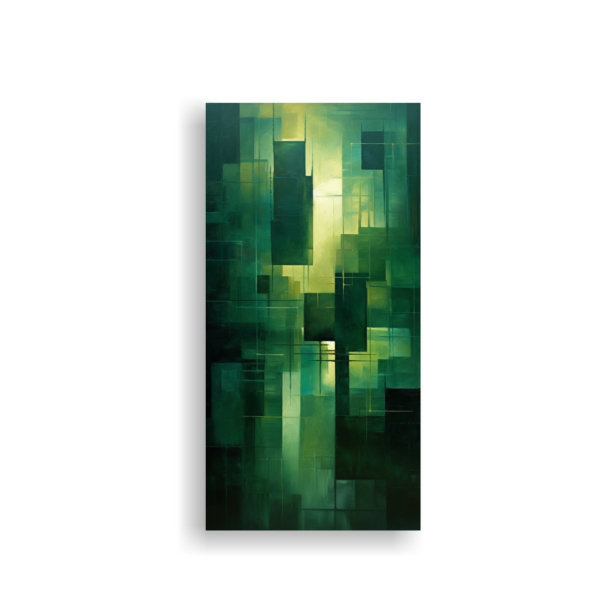 CUADRO ABSTRACTO PODEROSO EN VERDE ARTE DECORATIVO 70X140 CM - 1