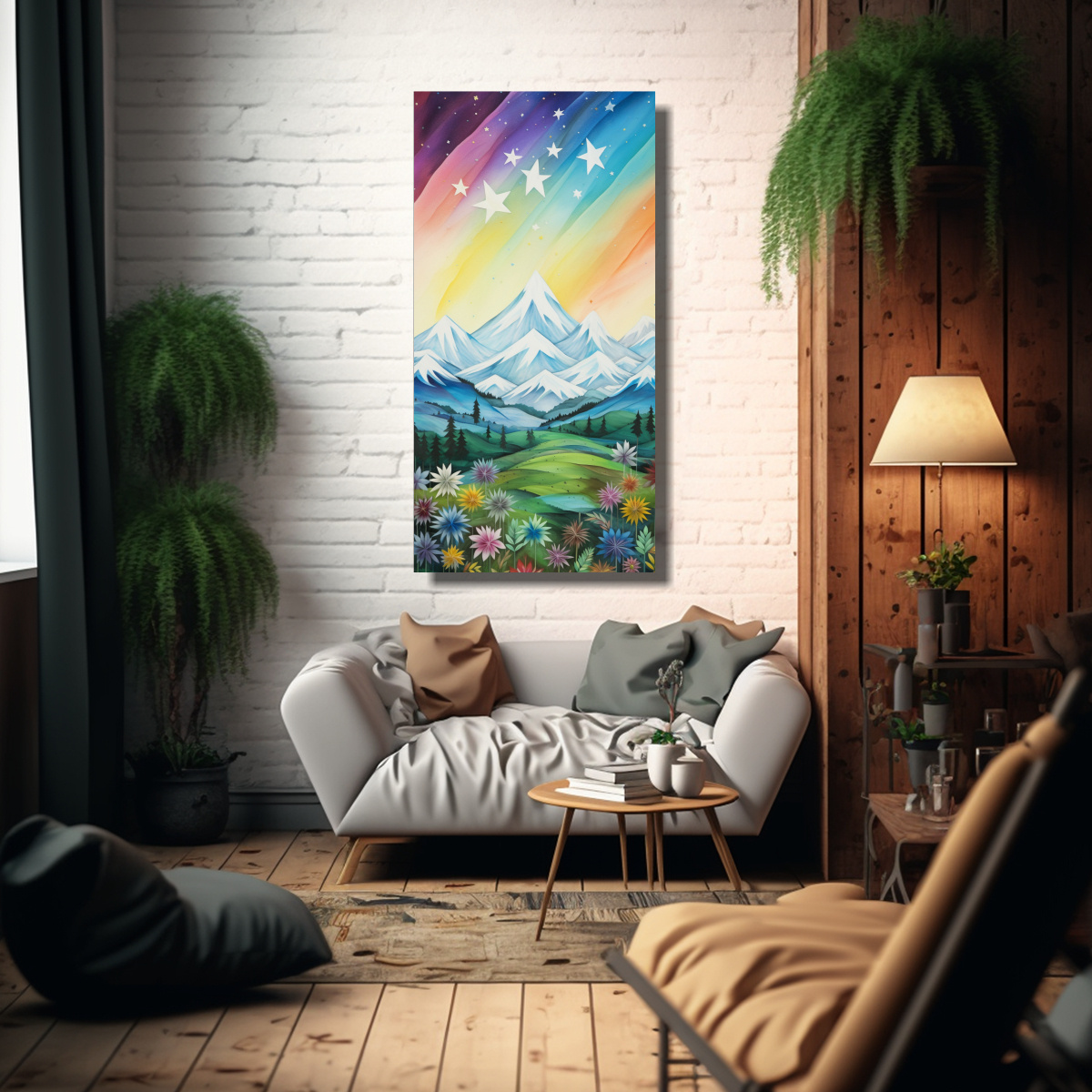 CUADRO DE MONTAÑA CON ESTILO ELEGANTE PARA 80X160 CM - 2