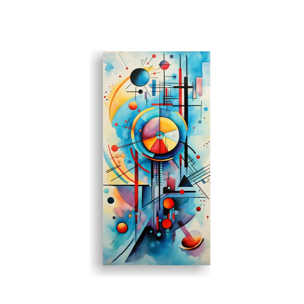 PINTURA ABSTRACTA ACUARELA KANDINSKY: ARTE 30X60 CM - 1