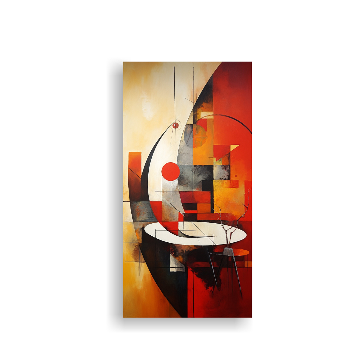 PINTURAS ABSTRACTAS PARA DECORACIÓN DEL COMEDOR 50X100 CM - 1