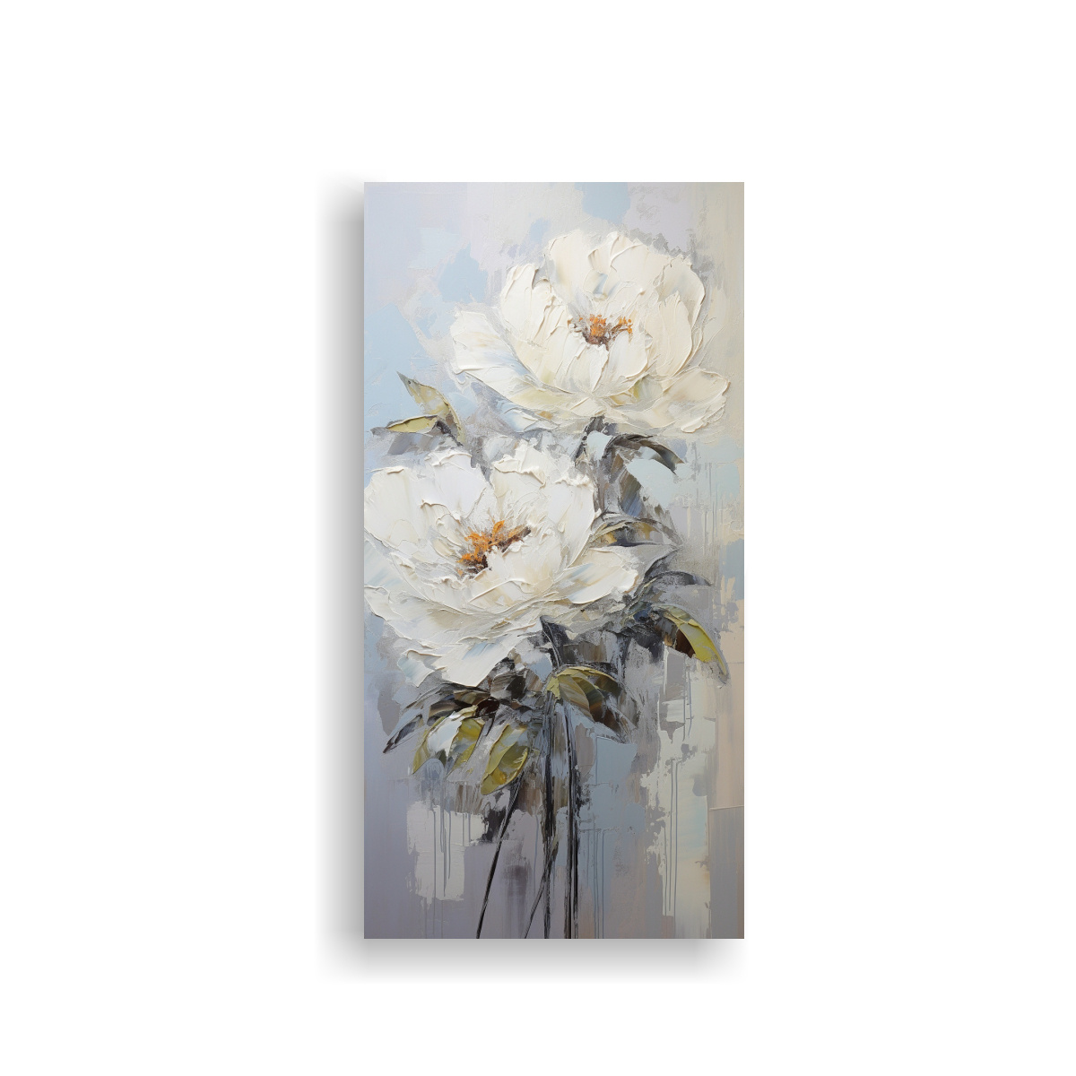 PINTURA EN LIENZO ESTILO DECORATIVO DE PEONÍAS 40X80 CM - 1