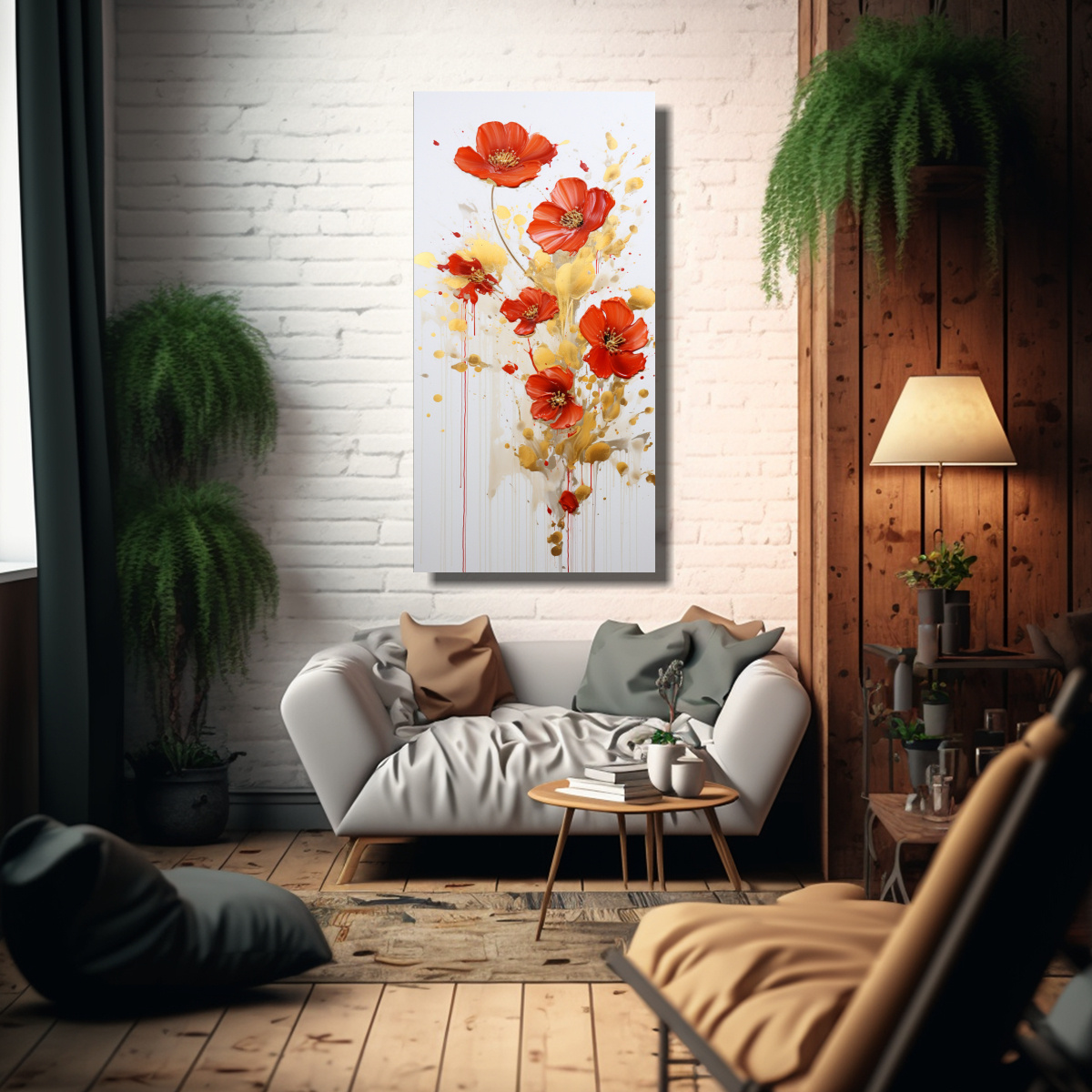 LIENZO DE TELA MOVIMIENTO ACTUALES PINTURA 50X100 CM - 2