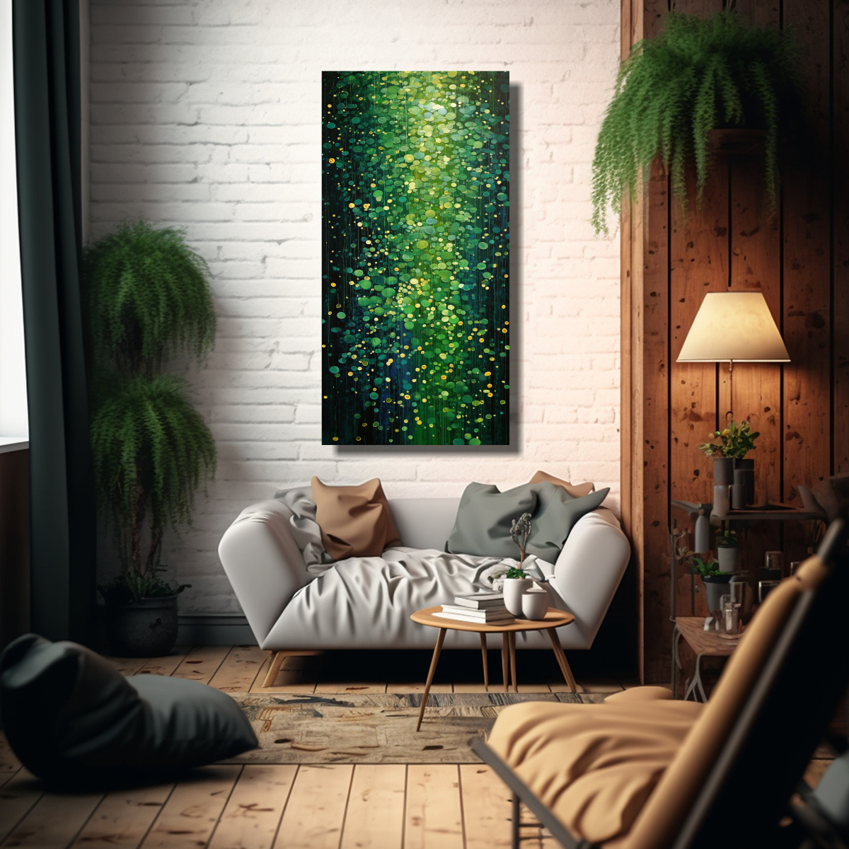 CUADRO INSPIRACIÓN REFINADO ESTILO PUNTILLISMO 40X80 CM - 2