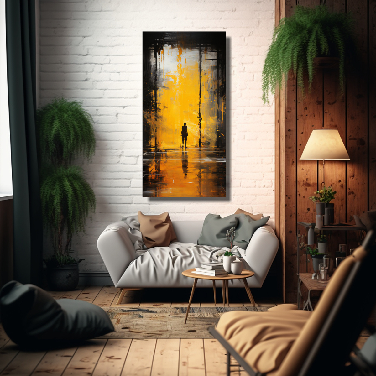 PINTURA DECORATIVA EN BASTIDOR CON HERMOSOS 20X40 CM - 2
