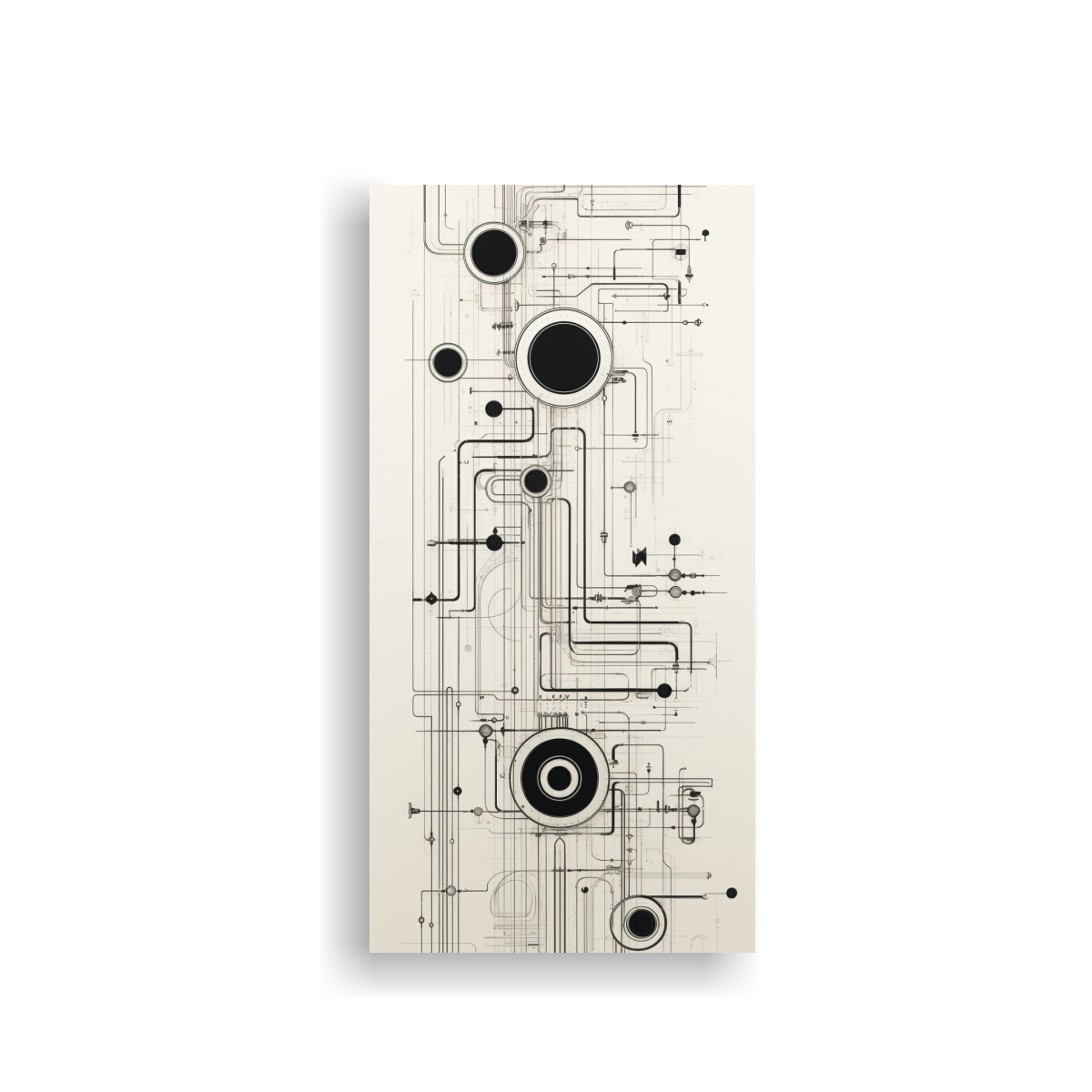 PINTURA DECORATIVA EN BLANCO Y NEGRO DE ALTO 20X40 CM - 1