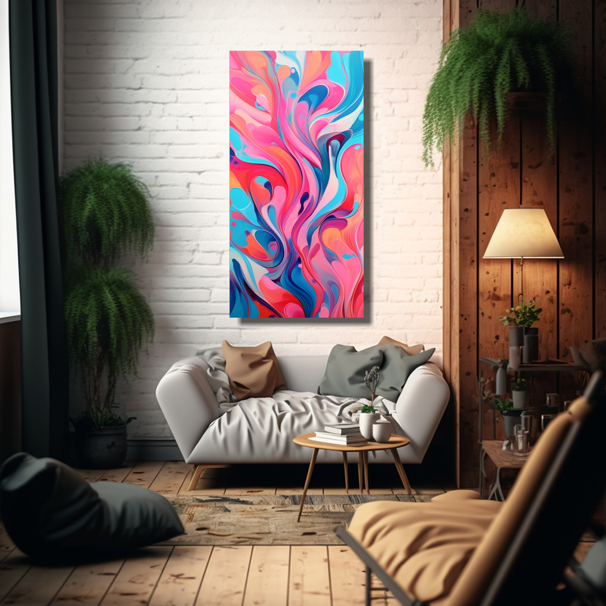 ARTE DE PARED COMPOSICIÓN ADORNO CON PATRONES 80X160 CM - 2