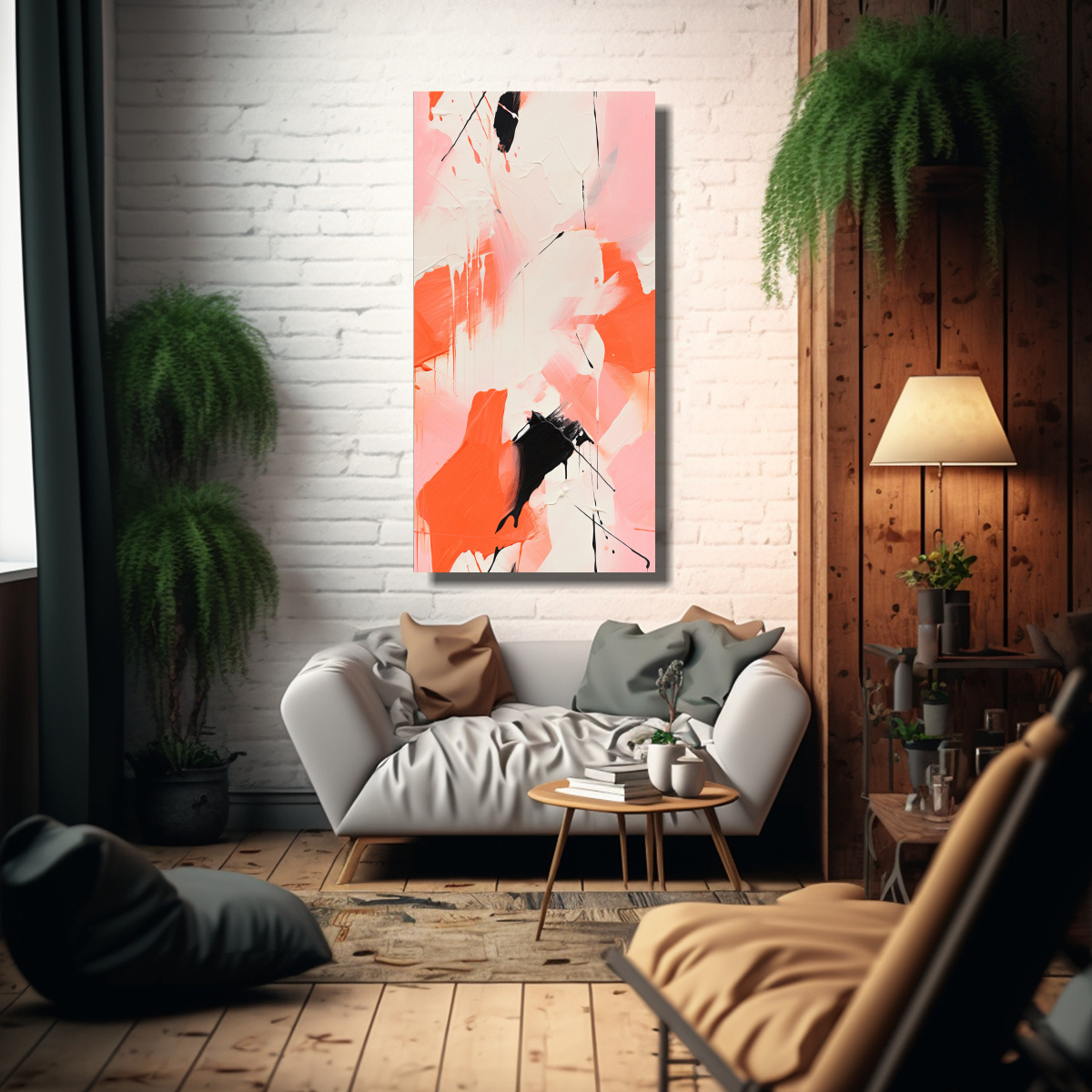 PINTURA ABSTRACTA NEOMINIMALISTA QUE MEZCLA 50X100 CM - 2