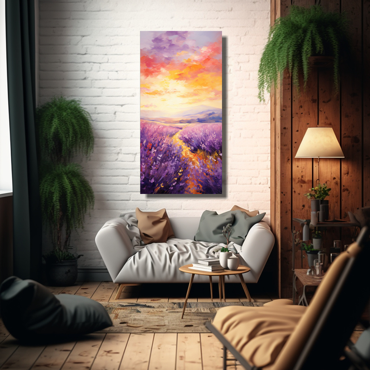 CUADRO MODERNO NATURALEZA VIVA ABRAZO CÁLIDO DE 30X60 CM - 2