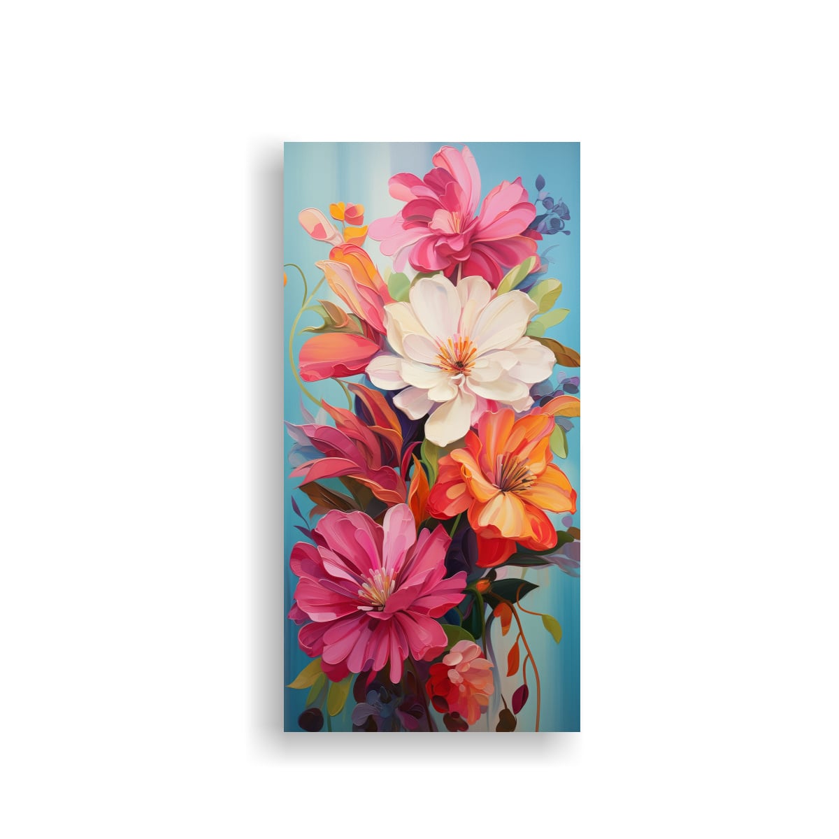 CUADRO DECORATIVO FLORES ABSTRACTAS EN TONOS 30X60 CM - 1