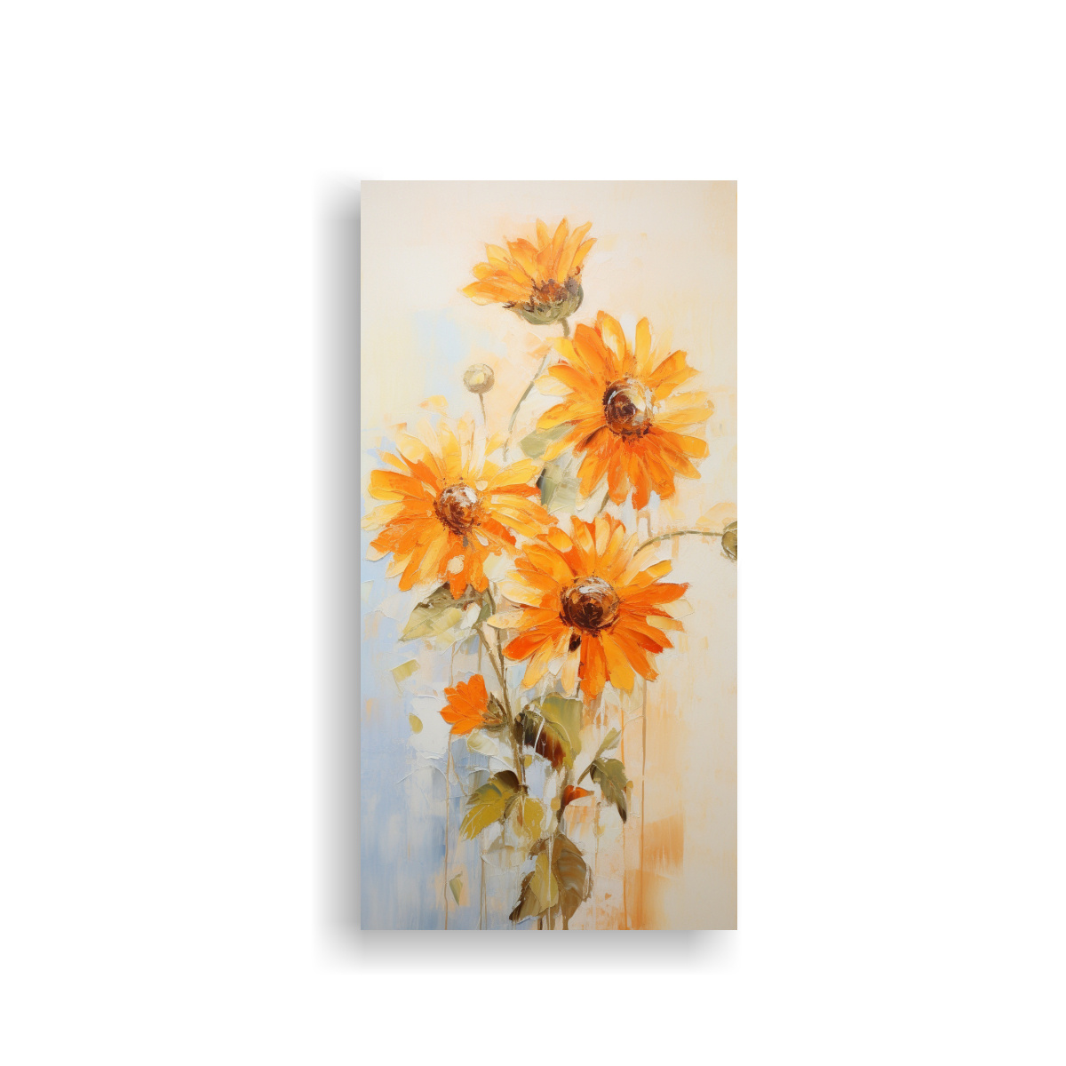 PINTURA LIENZO CALIDAD ESQUEMA FLORES GIRASOLES 70X140 CM - 1
