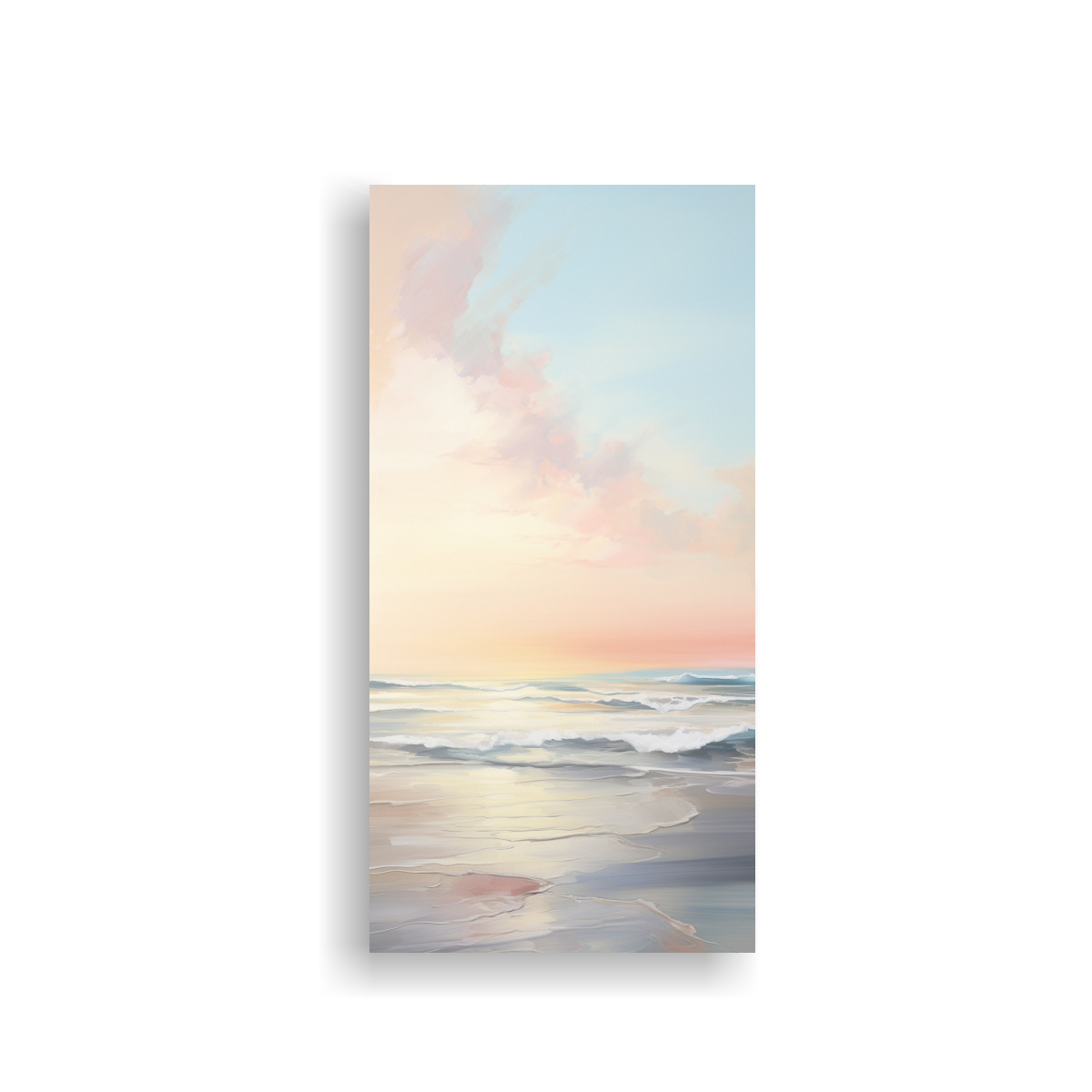 CUADRO ABSTRACTO DE PLAYA TRANQUILA AL AMANECER 40X80 CM - 1