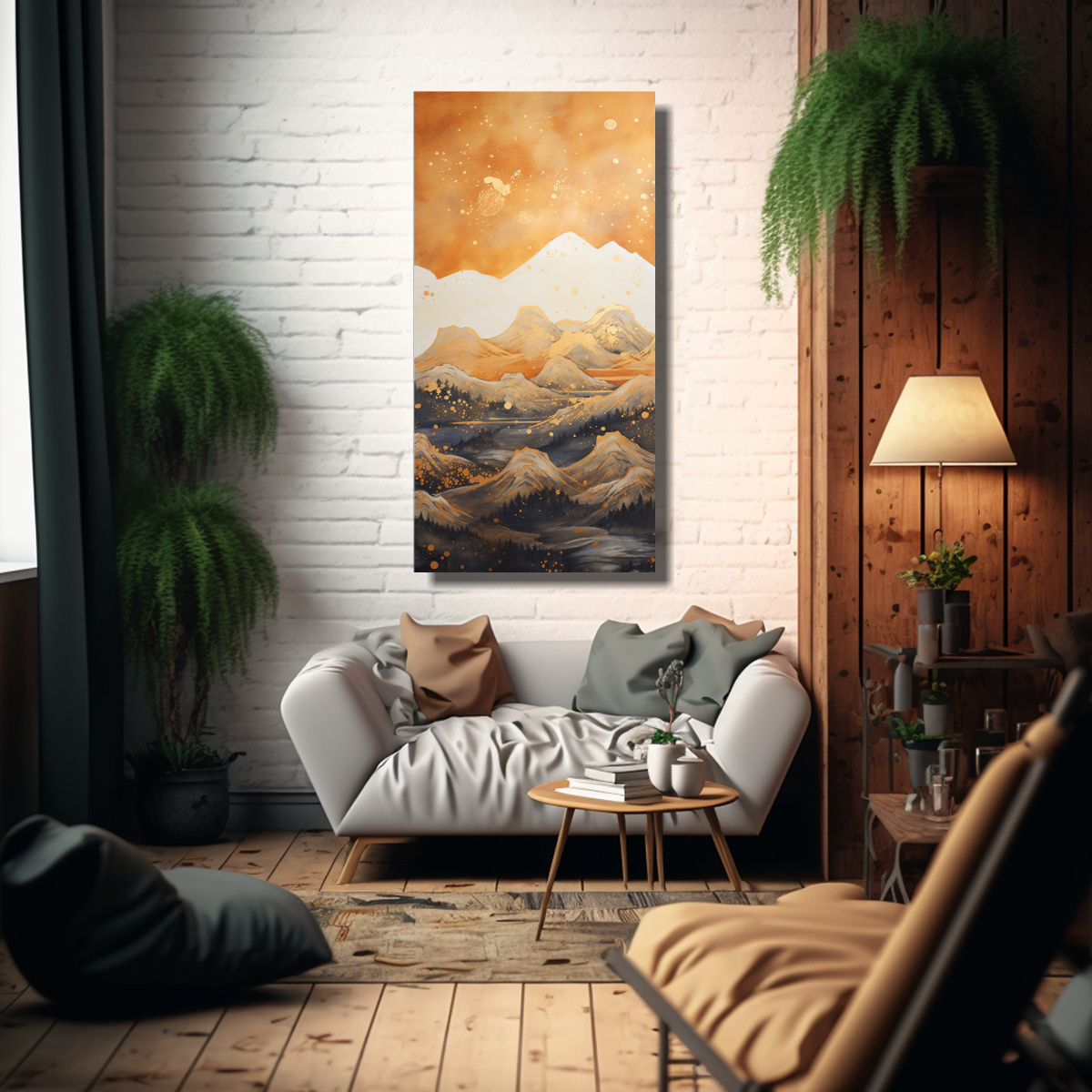 1 CUADRO ESPECTACULAR PAISAJE DE MONTAÑA CON UN 30X60 CM - 2