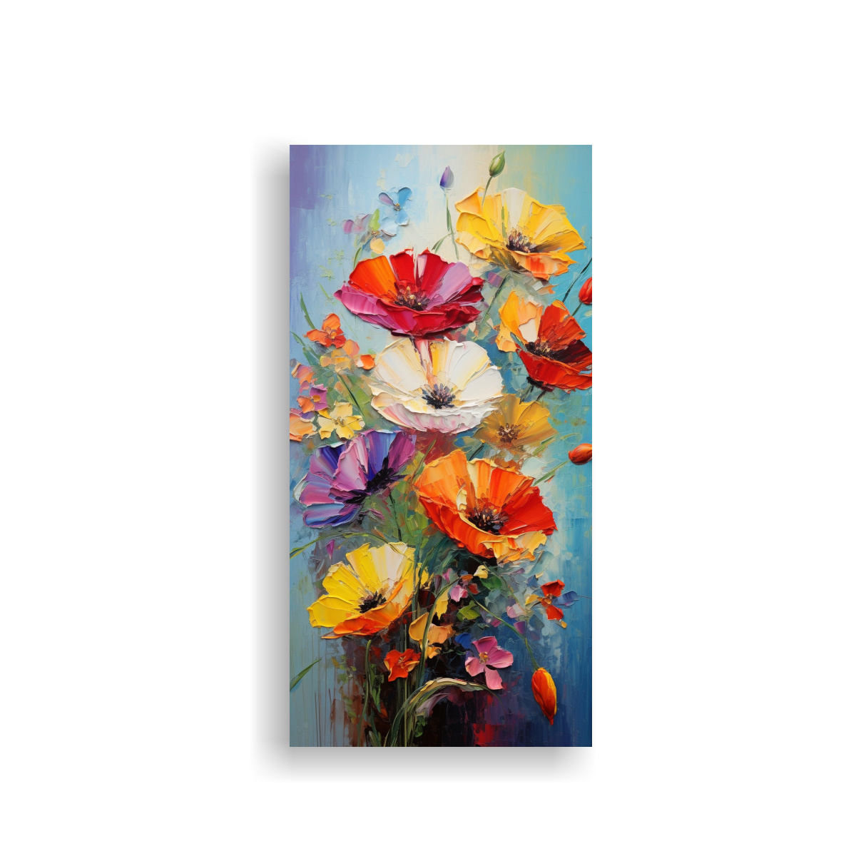 CUADRO COLORIDO DE AMAPOLAS EN UN LIENZO PARA 60X120 CM - 1