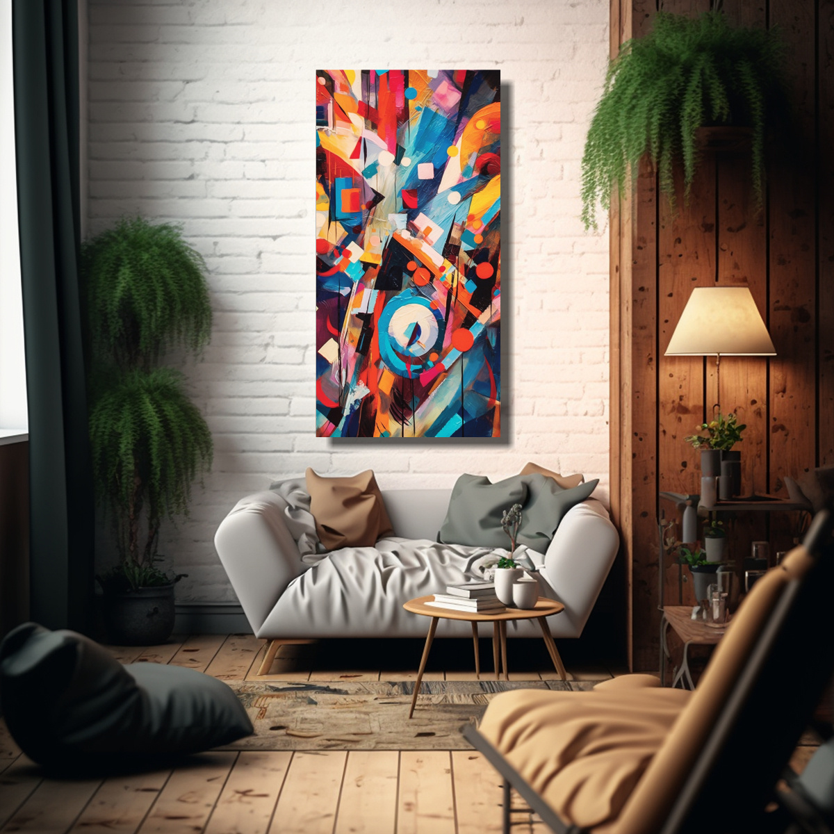 PINTURAS ABSTRACTAS DECORATIVAS PARA BELLEZA 60X120 CM - 2