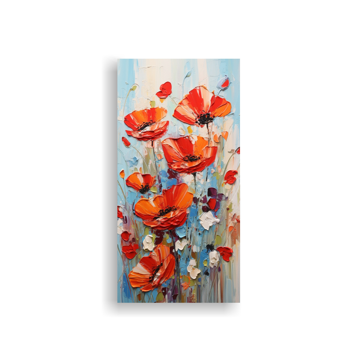 LIENZO DE TELA CON IMAGEN VIBRANTE DE AMAPOLAS 20X40 CM - 1