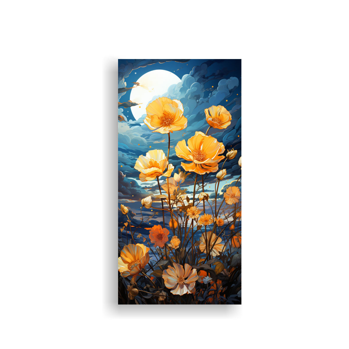 LIENZO TEMA PARA SALA FLORES AMARILLAS EN EL 80X160 CM - 1
