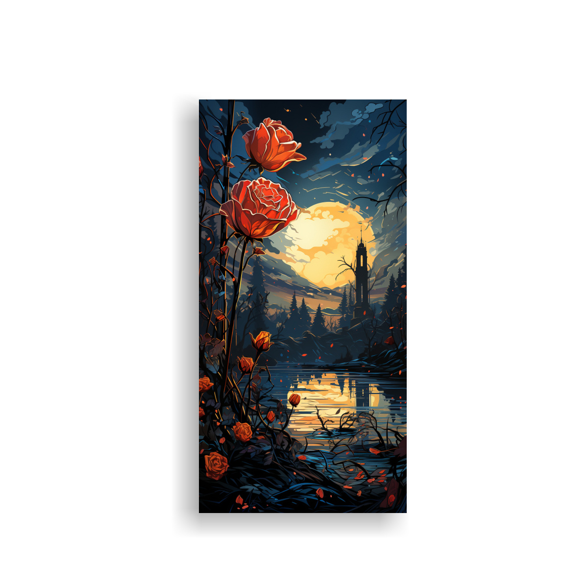 PINTURA DE PARED MODERNA INSPIRADA EN ROSE ESTILO 30X60 CM - 1