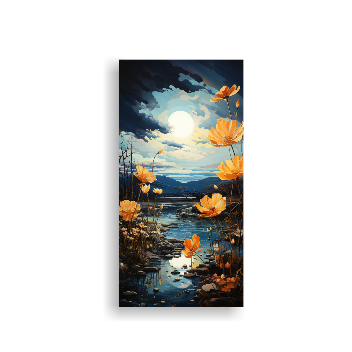 CUADRO MODERNO FLORECIMIENTO PEQUEÑAS FLORES 40X80 CM - 1