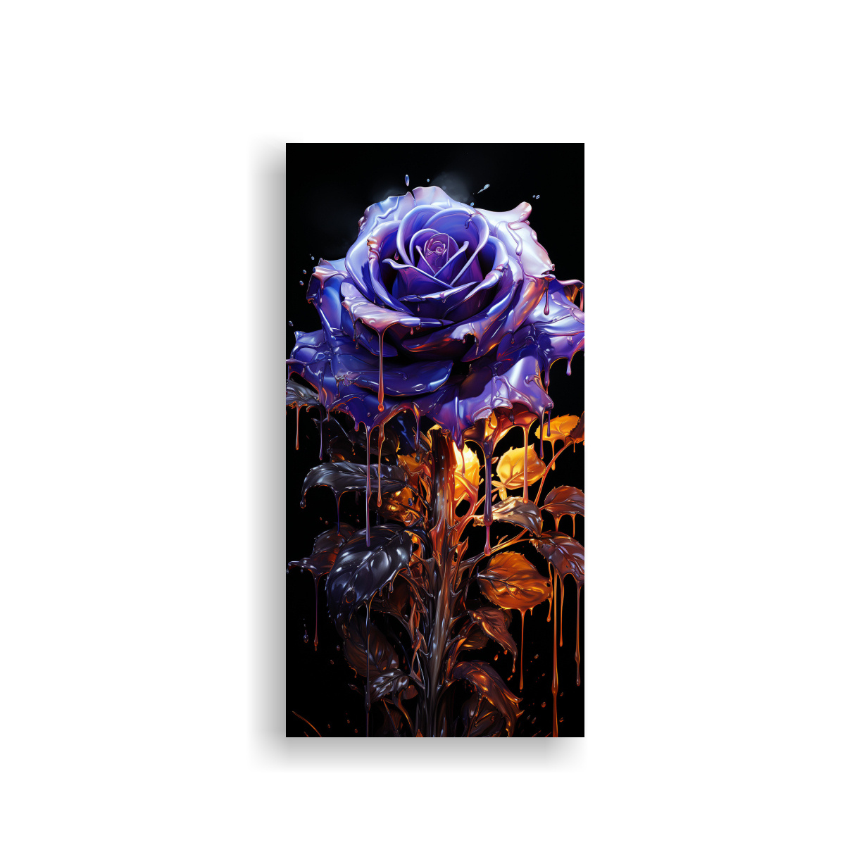 CUADRO CALIDOS MOTIVO ROSA VENENOSA SOBRE FONDO 80X160 CM - 1