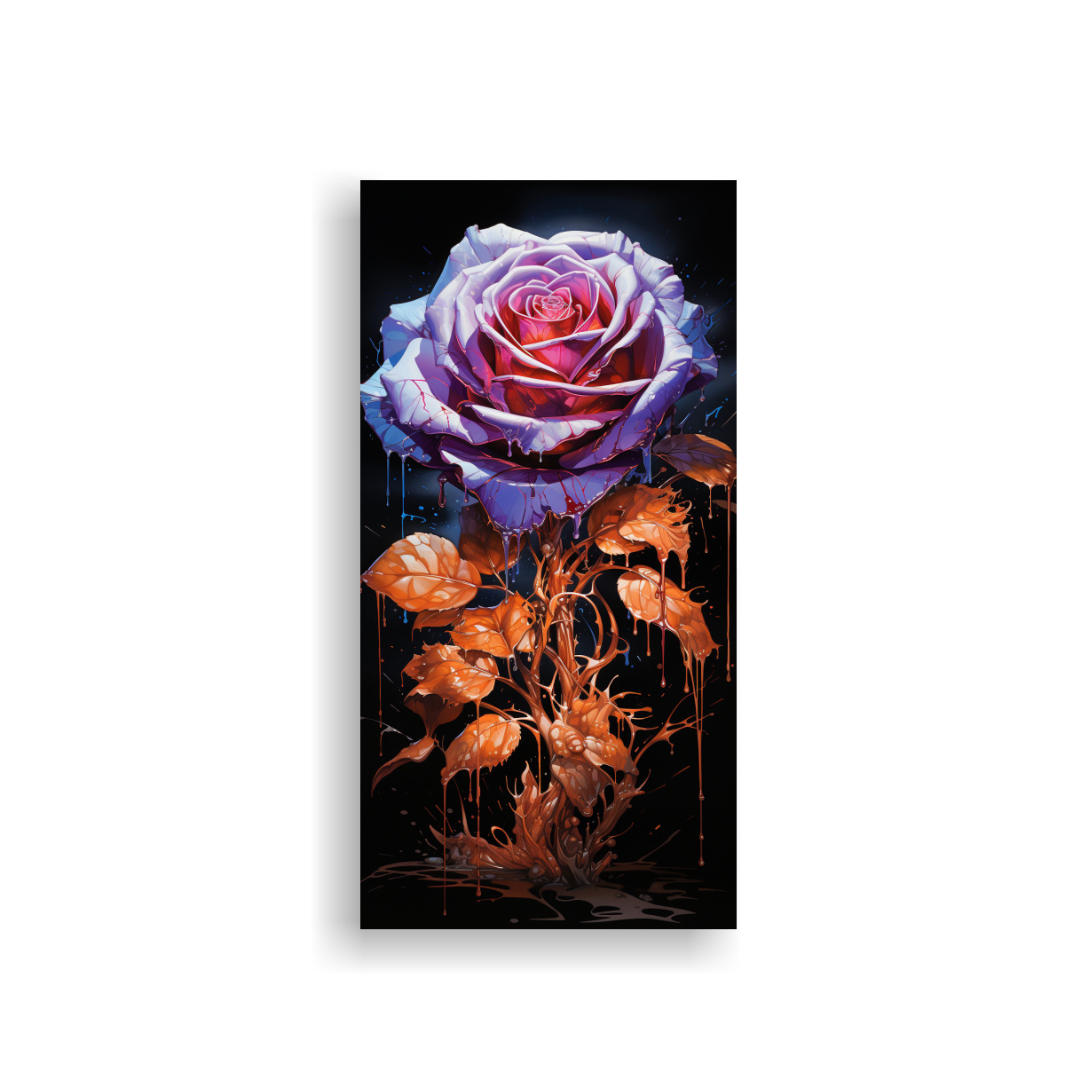 CUADRO FANTASÍA ROSA VENENOSA EN LIENZO 30X60 CM - 1