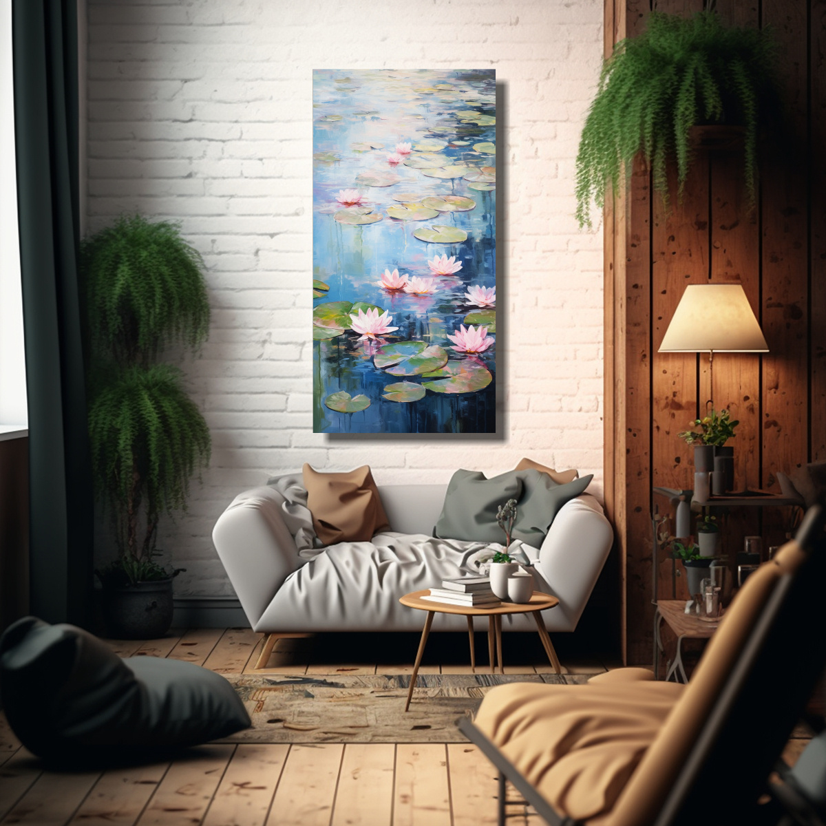PINTURA DE PARED ABSTRACTA DE MONET CON 60X120 CM - 2