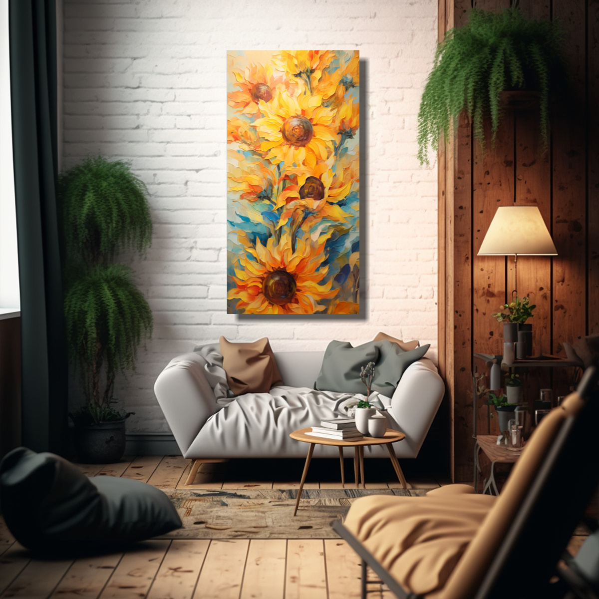 CUADRO PARED VAN GOGH SOL REINTERPRETADO 20X40 CM - 2