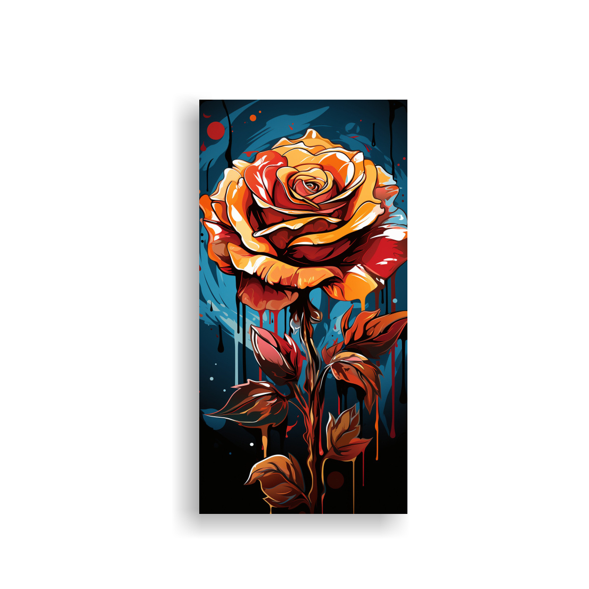 PINTURA ABSTRACTA DE ROSA CON COLORES VIBRANTES | 60X120 CM - 1