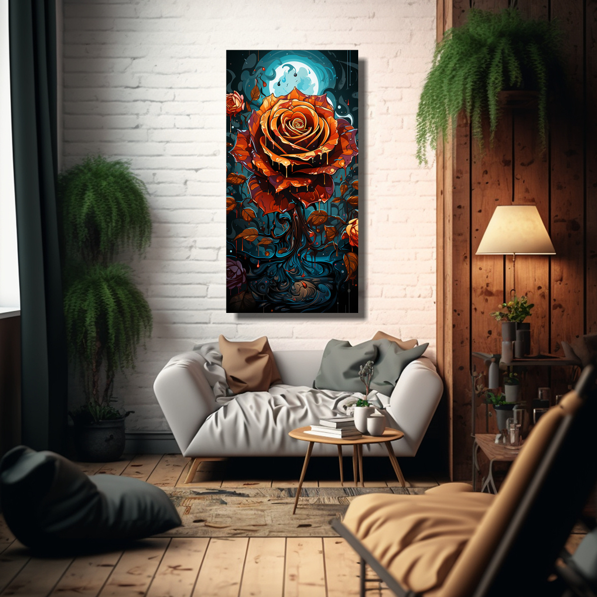 ARTE DE PARED ABSTRACCIÓN IMPACTO VISUAL 80X160 CM - 2