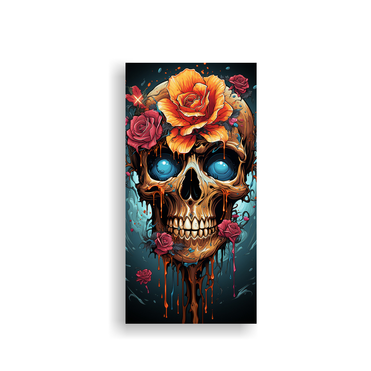 PINTURA DECORATIVA MULTICOLOR DE ROSA VIBRANTE 80X160 CM - 1