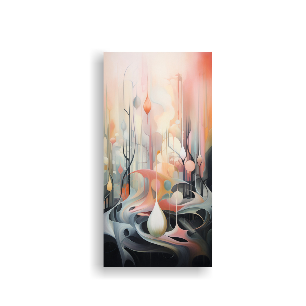 PINTURA DECORATIVA VINTAGE ABSTRACTA SURREALISTA 70X140 CM - 1