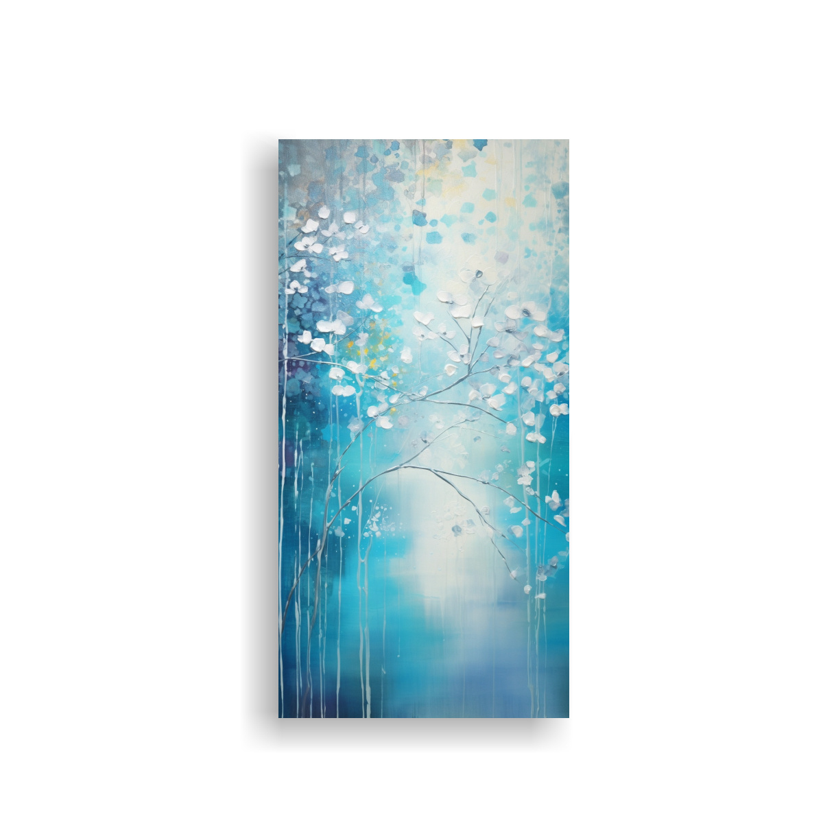 PINTURA ARTE COLORES EN TURQUESA Y PLATEADO PARA 80X160 CM - 1