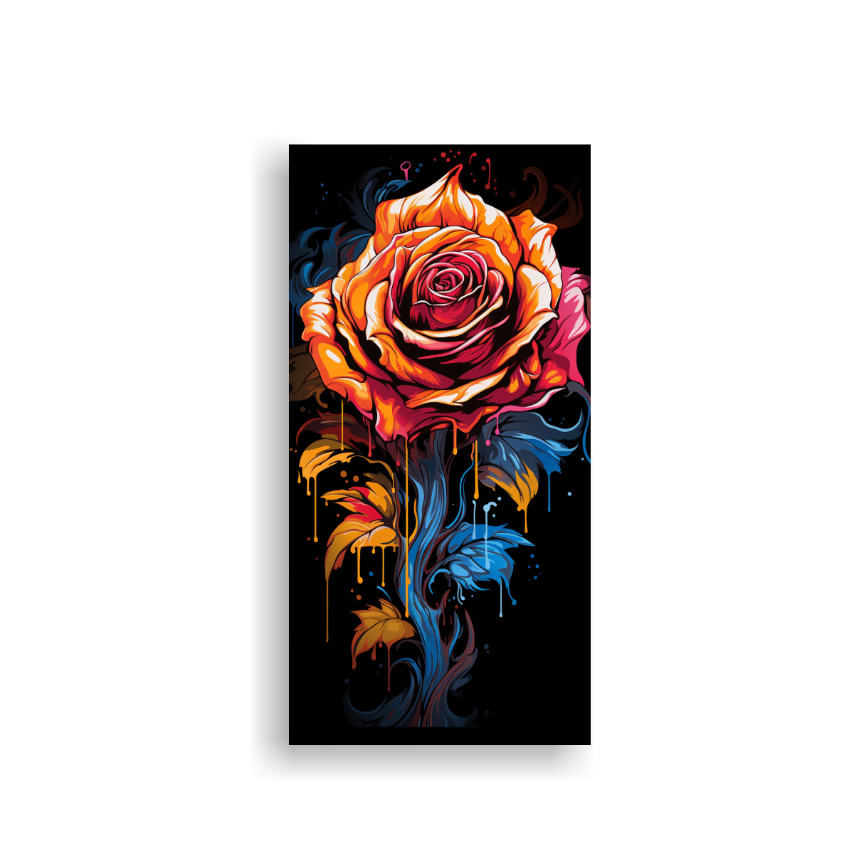 Graffiti Color Rosa Ripley - CUADRO CUADRO DISEÑA UNA ROSA ESTILO GRAFFITI 30X60 CM
