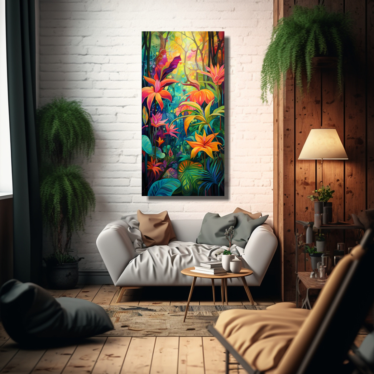 LIENZO DE TELA CUADRO ARMONÍA: PATRONES 30X60 CM - 2