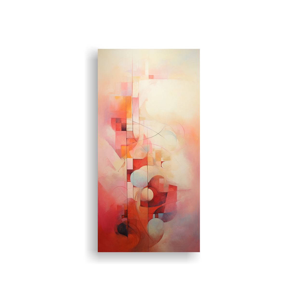 CUADROS ABSTRACTOS EN BASTIDOR DE COLORES NEUTROS 50X100 CM - 1