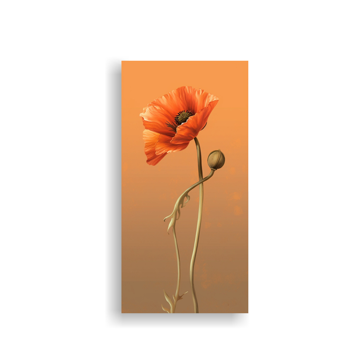 CUADRO FLORAL: TONOS REFLEJO DE UNA AMAPOLA 30X60 CM - 1