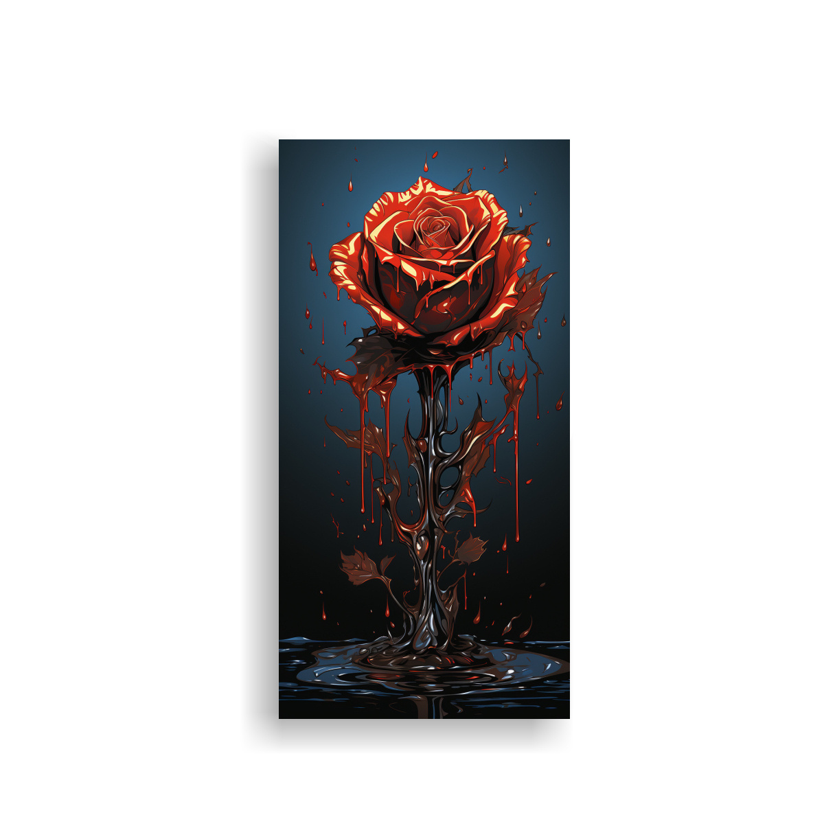 CUADRO DE LIENZO DE ALTA CALIDAD: ROSA 30X60 CM - 1