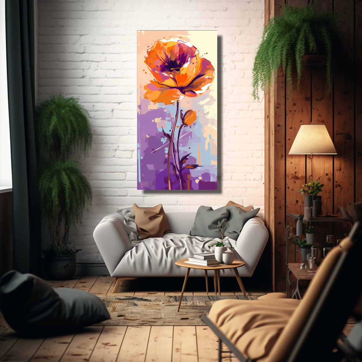 CUADRO ELEGANTE DE LIENZO VINTAGE CON GRÁFICOS 80X160 CM - 2