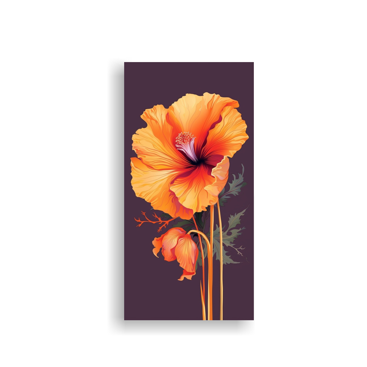 ILUSTRACIÓN VECTORIAL ELEGANTE DE UN AMAPOLA 80X160 CM - 1