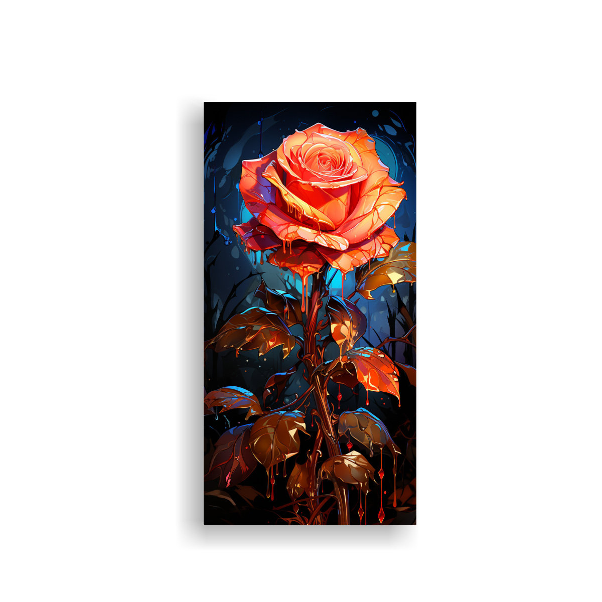 ARTE DE PARED CALIDOS DIBUJO DE ROSA CON GOTAS 30X60 CM - 1