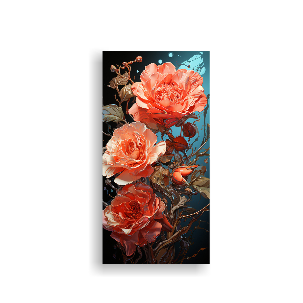 CUADRO MODERNO ARTE CALLEJERO ROSA CON GOTAS QUE 30X60 CM - 1