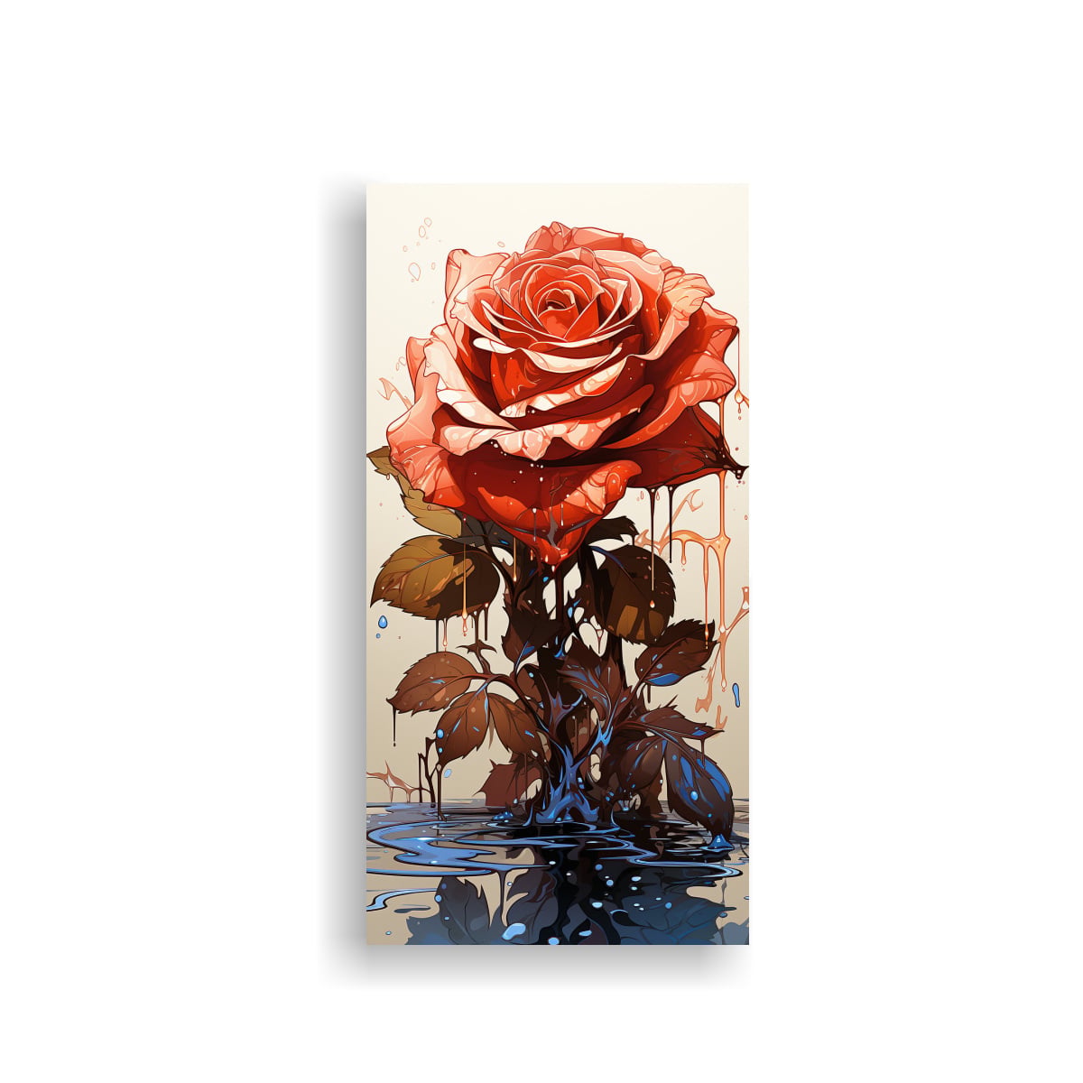 LIENZO CUADRO CONCEPTO FORMACIÓN ROSE FUNDIDA EN 30X60 CM - 1